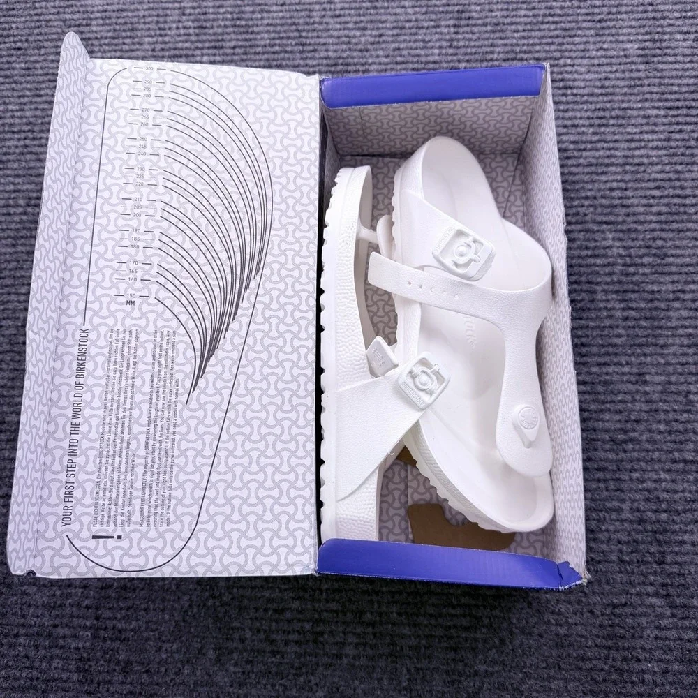 Birkenstock Gizeh EVA Thong Sandal Unisex Womens 9 Mens 7 Solid White New In Box